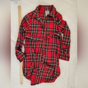 Victoria Leland XL Button Down Shirt Dress With Belt Long Sleeves NEW Wi…